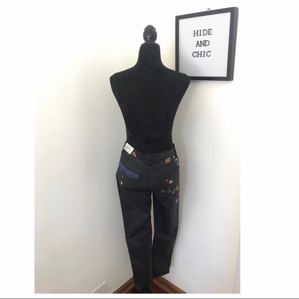TOPSHOP SCRIBBLE COATED SKINNY JEANS - Picture 6 of 8